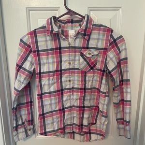 Cat and Jack. Size 10/12 girls. Flannel button down. Used but good condition.